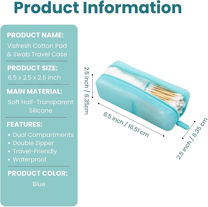 Cotton Pad Swab Travel Case – 2-in-1 Portable Waterproof Qtips Dispenser - Image 4