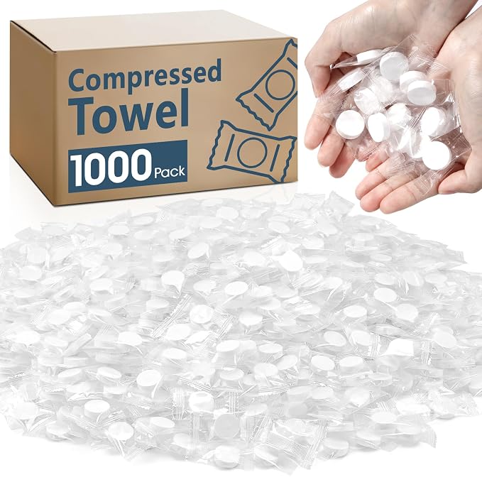 1000 PCS Compressed Towel, Mini Compressed Towel Tablets, Disposable Compressed by Unknown