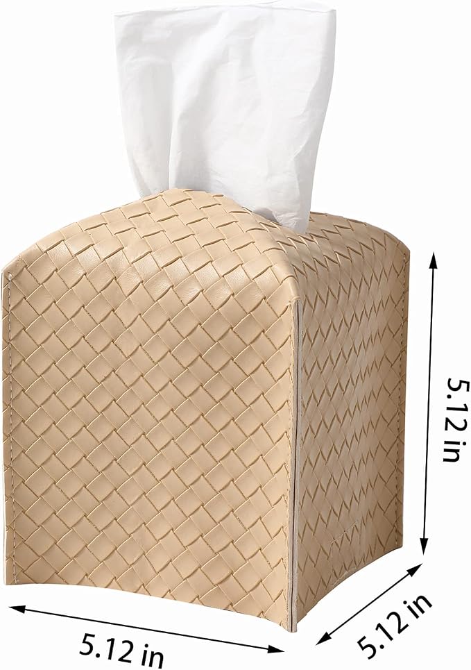 Tissue Box Cover PU Leather Tissue Holder Square Facial Tissue Case Facial - Image 6