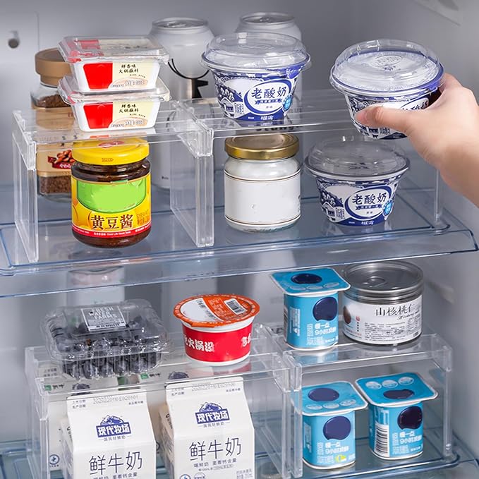 Multi Purpose Layered Fridge Rack Space Saving Kitchen Organiser Shelf - Image 7