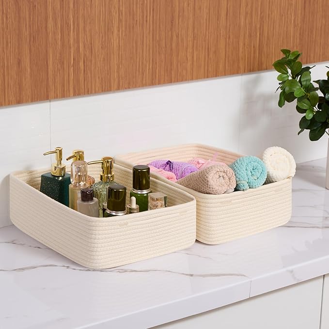 Large Shallow Organizing Baskets 15x11x5.1 Inches - Image 6