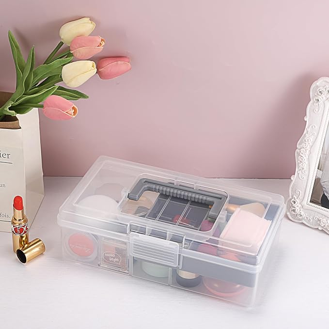 JUXYES 2 Pack Plastic Carry Storage Box - Image 5
