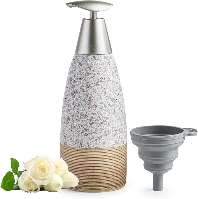 Soap Dispenser Set for Shower, Ceramic Refillable Soap Bottle for Shampoo by LAUCHUH