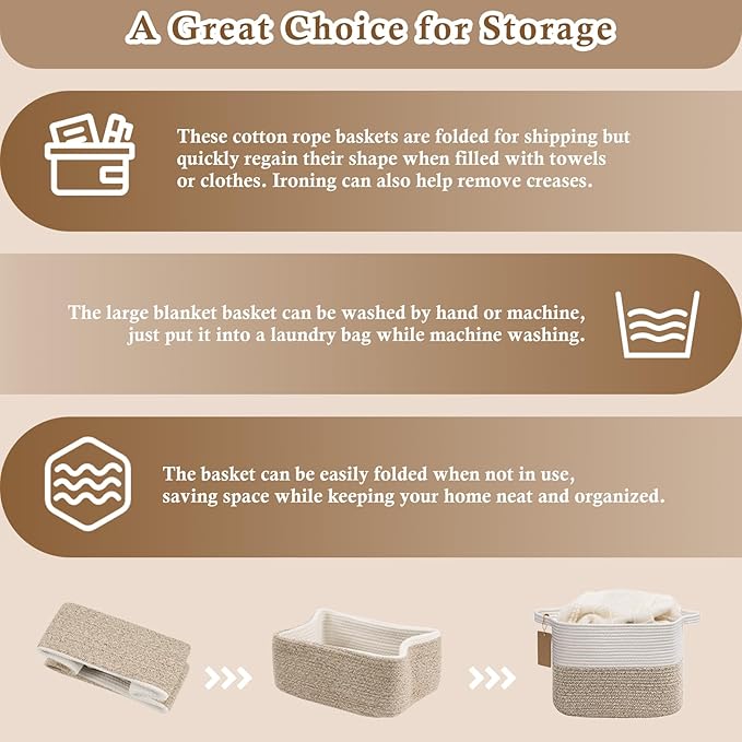 Goodpick Woven Storage Basket, Cotton Rope Basket - Image 7