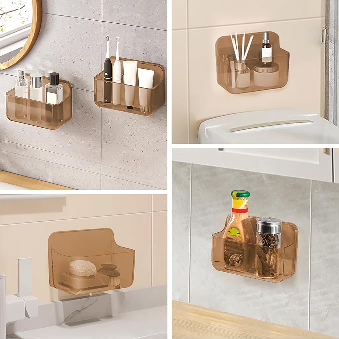 CGBE 2 Packs Cabinet Door Organizer, Acrylic Adhesive Shelf Wall Mounted Storage - Image 6