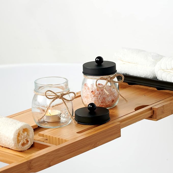 SheeChung 2 Pack Qtip Holders, Cotton Swab Holders, Bathroom Jars, Restroom - Image 4