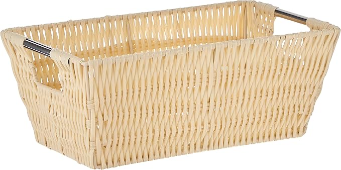 Whitmor Rattique Small Shelf Tote Latte by Whitmor