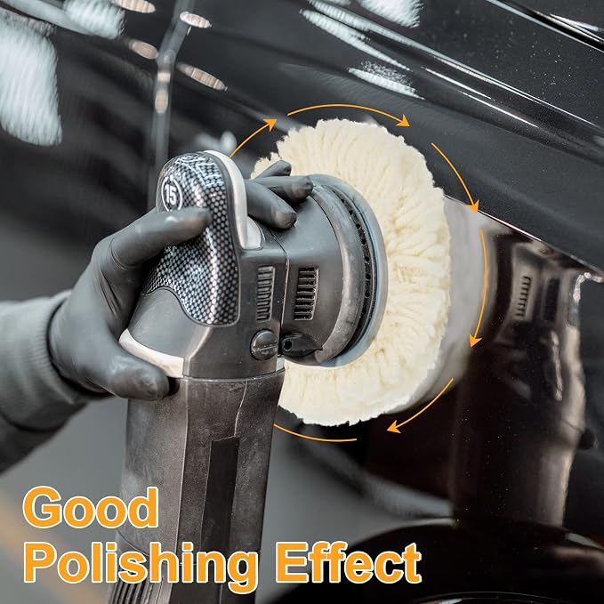 Tallew 6 Pcs 3 Inch Wool Polishing Pad Hook Loop Buffing Pad - Image 5