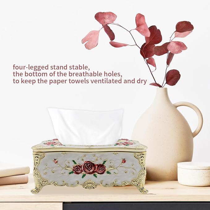 9.45"x5.43"x3.94" Luxurious Rose Tissue Box - Image 4