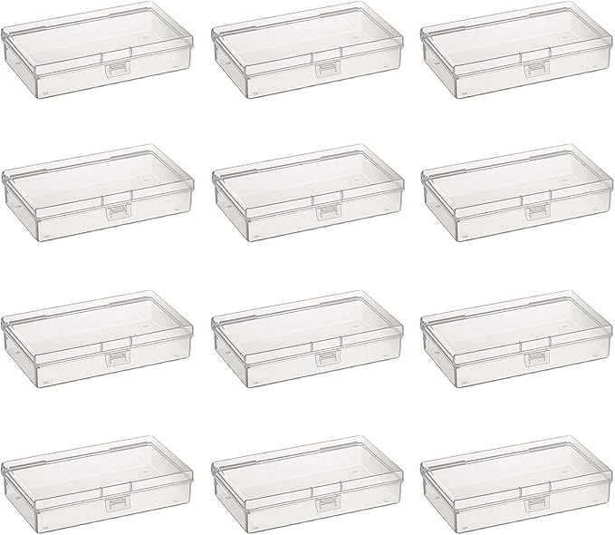 12 Pack Rectangular Clear Plastic Storage Containers Box by Thintinick