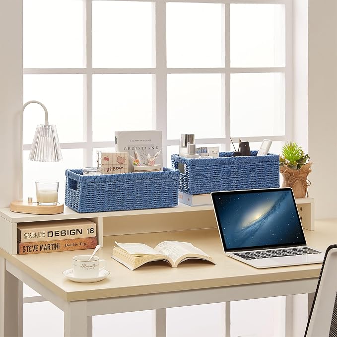 Vagusicc Wicker Storage Basket, Paper Rope Wicker Baskets - Image 5