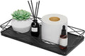 Toilet Paper Basket Holder, Wood and Metal Toilet Tray Vanity Organizer by Lixple