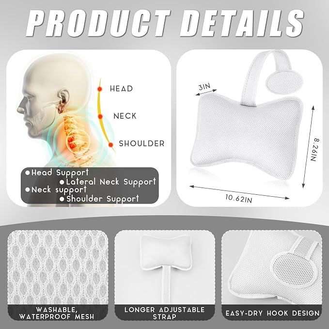 2 Pcs Hot Tub Spa Pillows for Outdoor Indoor Inflatable Bathtub 10.62 x 8.26 - Image 2