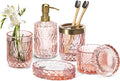 EMPO 6PCS Bathroom Clear Glass Accessories Set, Contemporary Modern Decor by EMPO