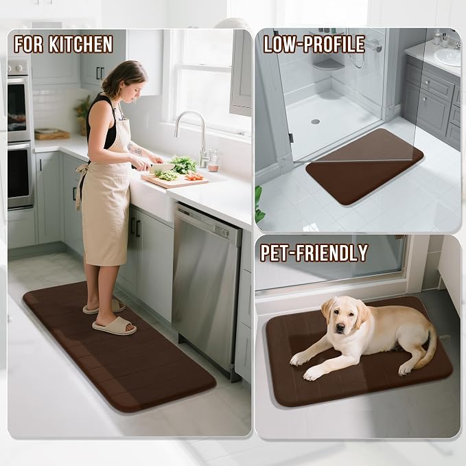 Yimobra Large Bath Mat Set 2 Piece- Super Soft Absorbent Quick Dry Memory Foam - Image 6