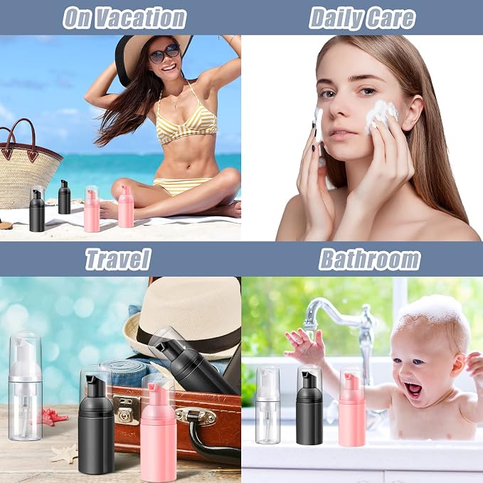 24 Pcs Foam Pump Bottles 1 Oz/ 30 ml Plastic Mini Empty Dispenser Travel Soap - Image 7