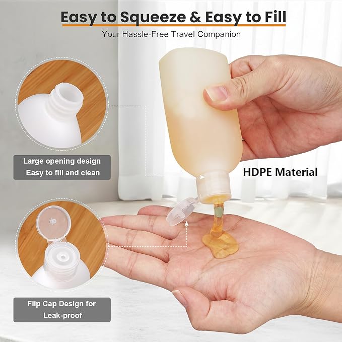 Cosywell Travel Bottles for Toiletries 9PCS Shampoo Bottles TSA Approved - Image 4