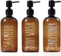 HOMCDALY Shampoo and Conditioner Dispenser Set of 3, 21oz Shower Soap Bottles by HOME