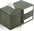 Tissue Box Cover 5X5X5'' PU Leather Tissue Holder Square Tissue Cube Box by PENGLONGHOMEDECORATION