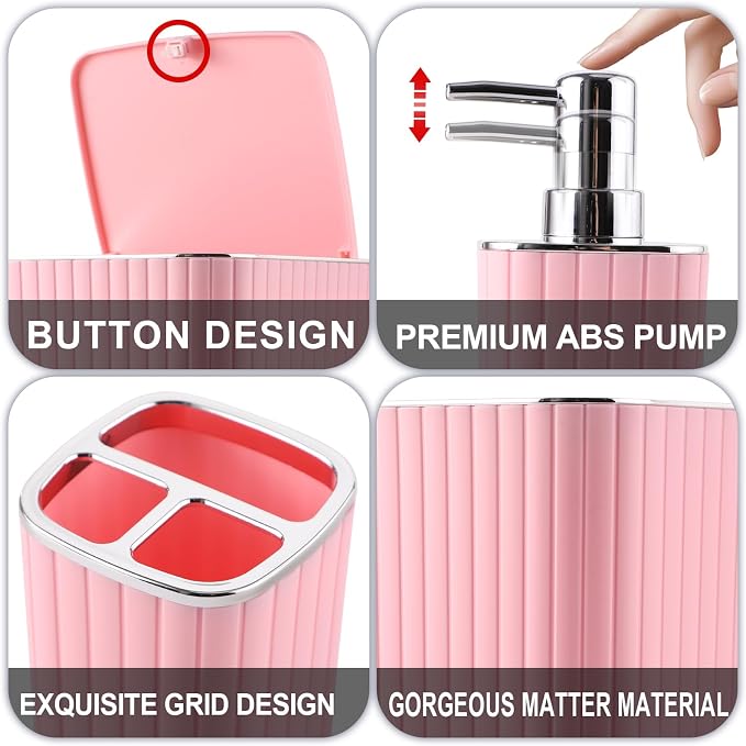 Pink Bathroom Accessories Set - Image 7