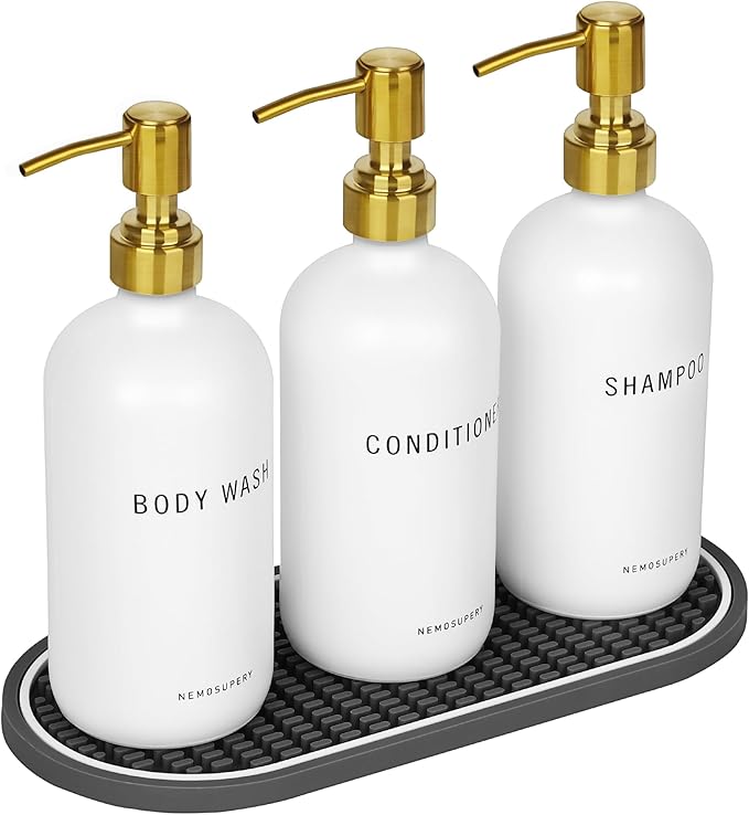Glass Shampoo and Conditioner Dispenser-Shower Soap Dispenser by Unknown