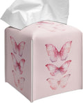 Grace Yonks Cute Pink Butterfly Tissue Box Cover Square, Cube Case by Grace+Yonks