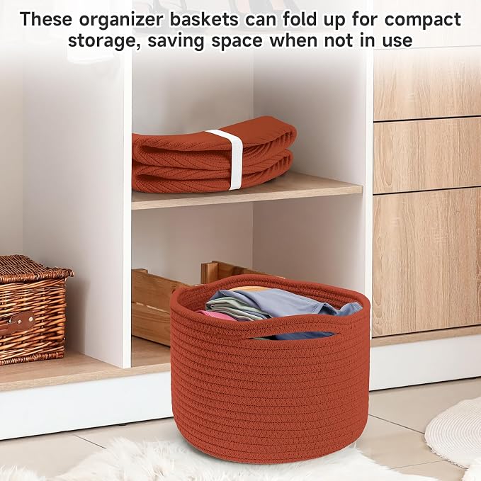 Small Rope Baskets for Storage, Baskets for Gifts Empty, Cute Round Woven Basket - Image 6