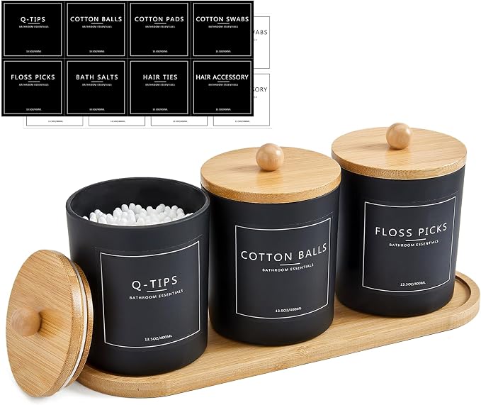 3 Pack Qtip Holder Bathroom Set by NEECZS