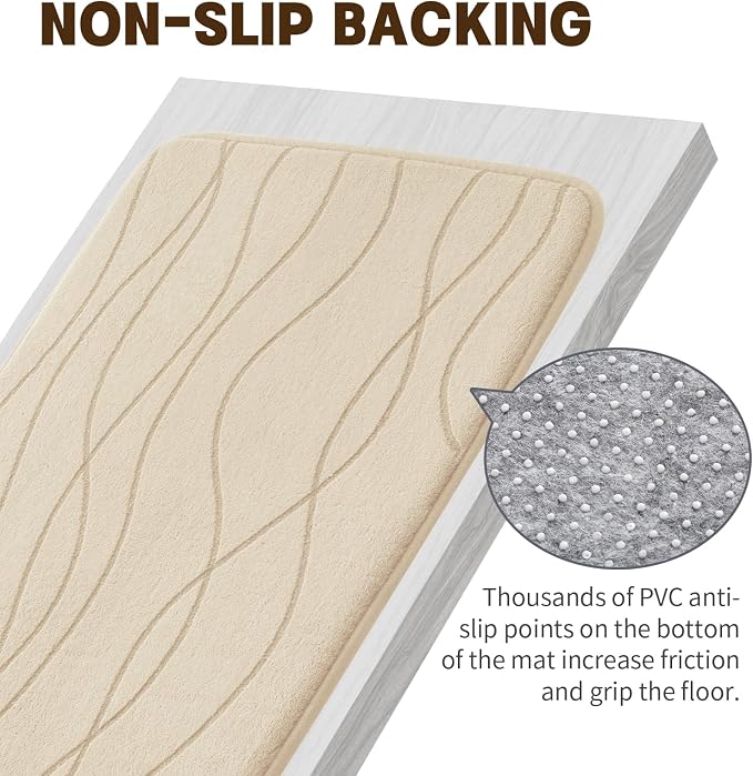 YIHOUSE Memory Foam Bathroom Rug Sets 2 Piece, Ultra Absorbent Bath Mat - Image 7