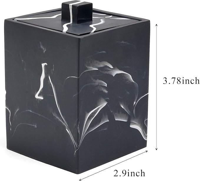 Cotton Swab Canister with Lid, Resin Bathroom Containers Canister Cotton Ball - Image 2