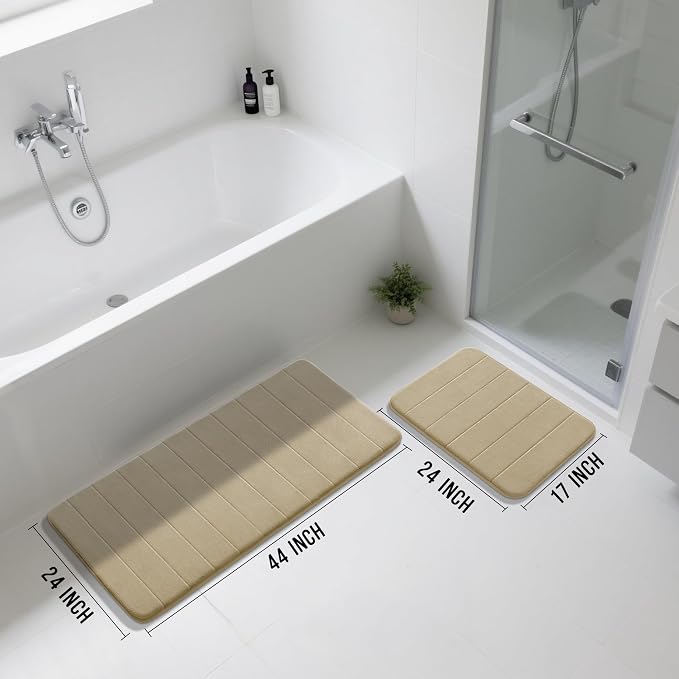 Yimobra Large Bath Mat Set 2 Piece- Super Soft Absorbent Quick Dry Memory Foam - Image 2