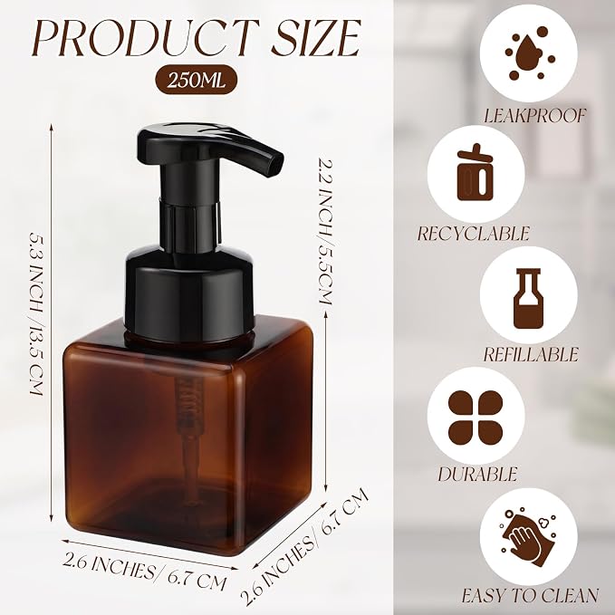 Domensi 12 Pcs Foam Pump Bottle Foaming Soap Dispenser Empty Travel Foaming - Image 2