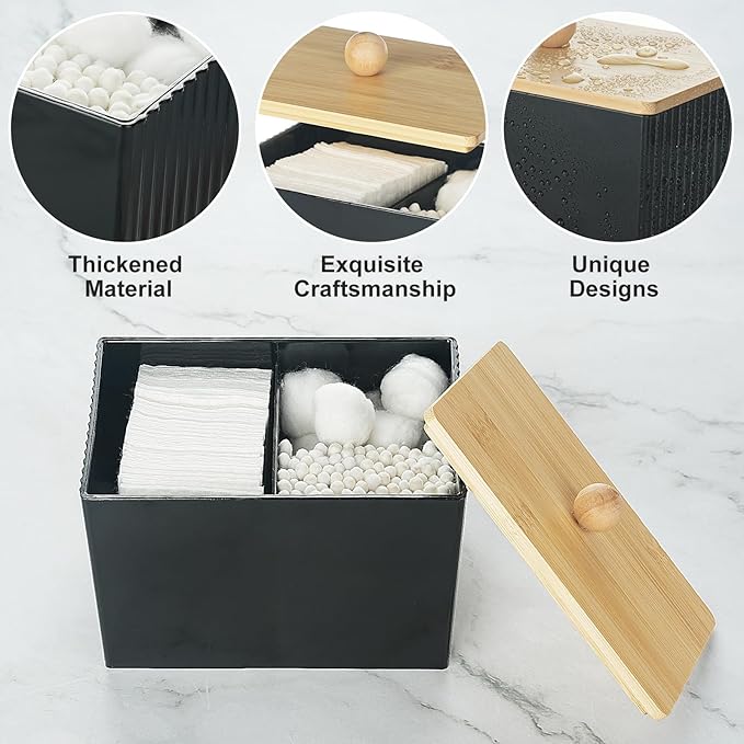 KIMCHOMERSE Qtip Holder Storage, Bathroom Cotton Ball Holder Canisters - Image 4