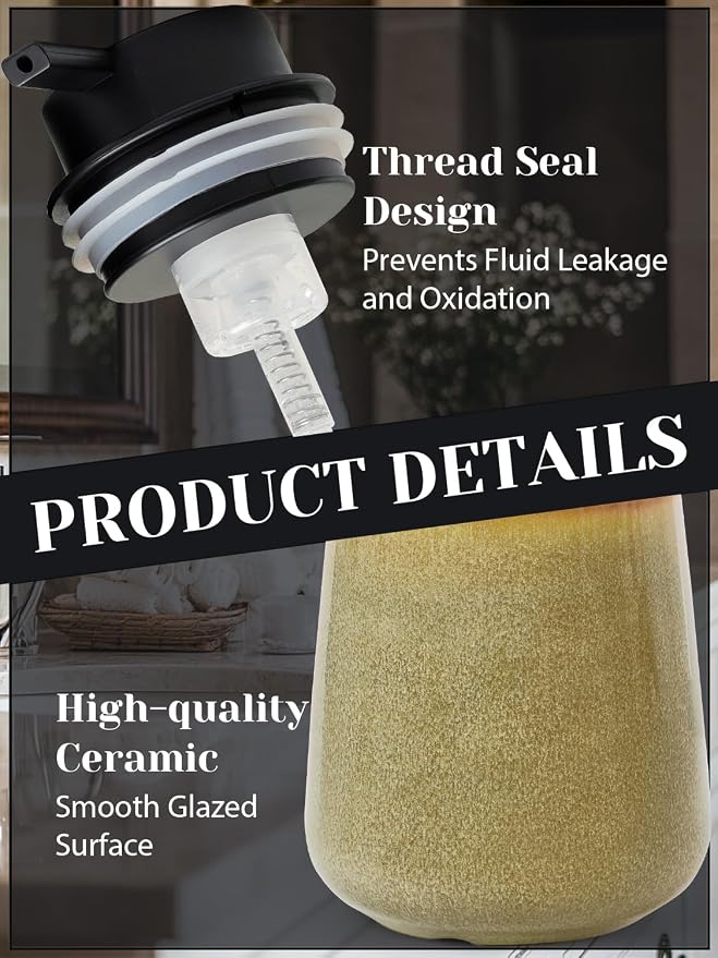 INGOFIN Ceramic Foaming Soap Dispenser - 12 oz Refillable Foam Hand Soap - Image 6