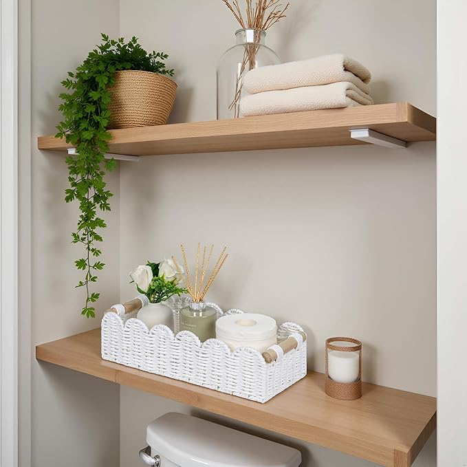 CubesLand Scalloped Edge Toilet Paper Storage Basket, Living Room Home Cozy - Image 3