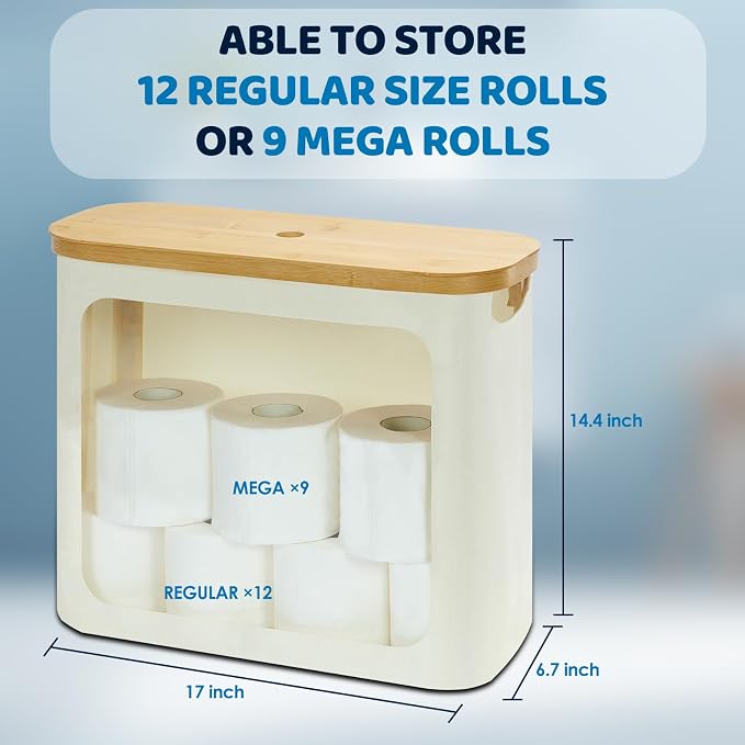 Toilet Paper Storage with Lid, Large Toilet Paper Holder - Image 5