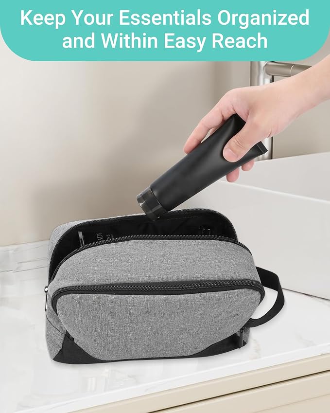 Elviros Travel Toiletry Bag for Men Hanging Dopp Kit Shaving Bag Toiletries - Image 7