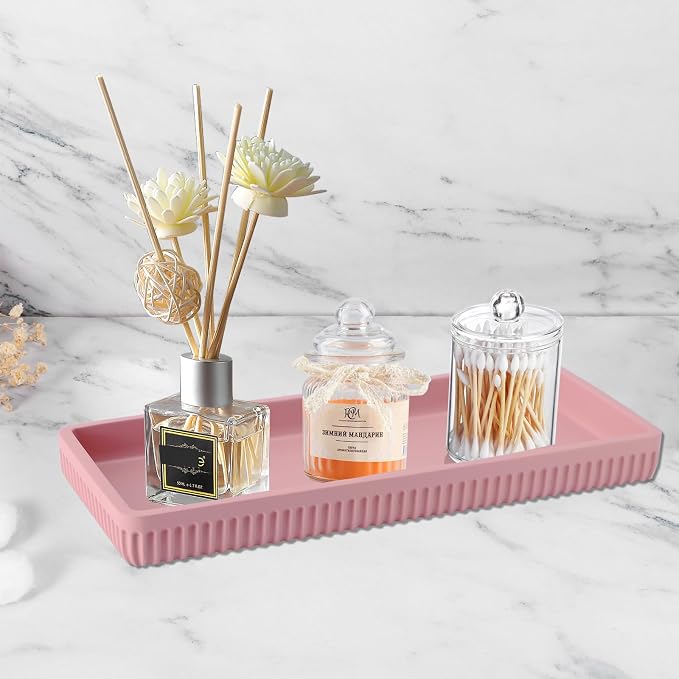 Resin Pink Bathroom Accessories Set 5 Pcs, Lotion Soap Dispenser, Toothbrush - Image 7