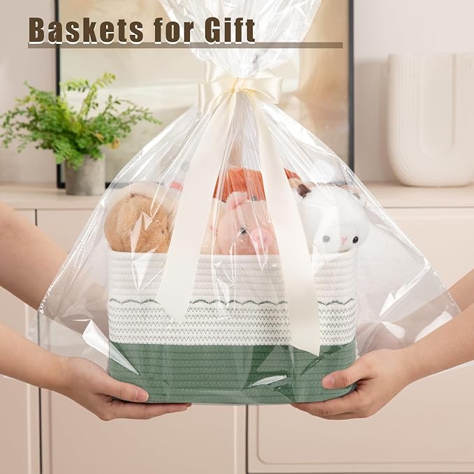 4 Pack Storage Baskets for Organizing, Decorative Cotton Rope Baskets for - Image 7