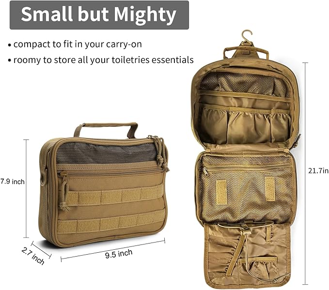 SMONT Toiletry Bag for Men Travel Toiletry Organizer Dopp Kit Travel Organizer - Image 3