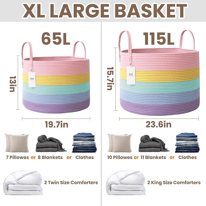 65L Extra Large Blanket Basket for Living Room - Image 3