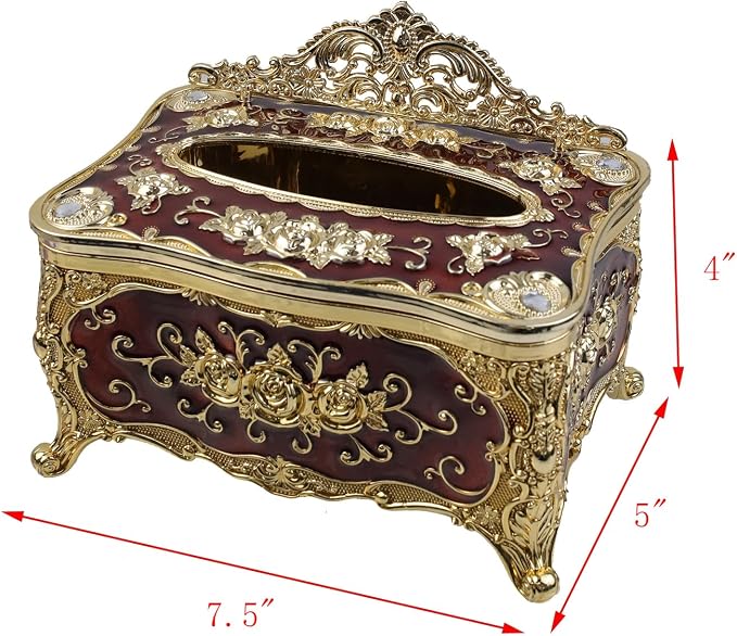 Geesatis Tissue Box Cover, Rectangle Tissue Box Holder, Rectangular Napkin - Image 2