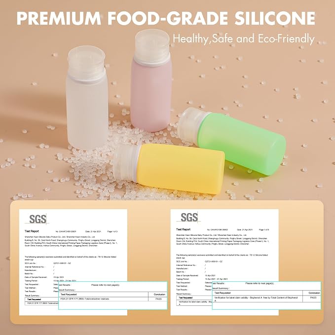 Muslish 21 Pack Leak Proof Silicone Travel Bottles Set, TSA Approved Containers - Image 3