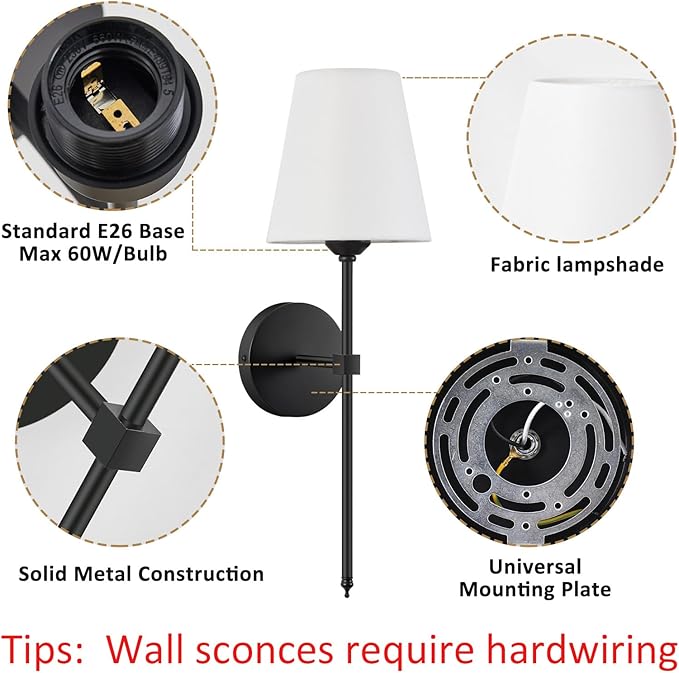 Wall Sconces Sets of 2, Retro Industrial Wall Lamps, Bathroom Vanity Sconces - Image 7