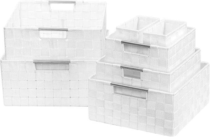 Sorbus Storage Baskets for Organizing, Mesh Hand-Woven Design, Linen Closet by Sorbus