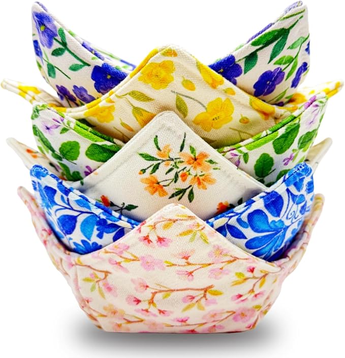 Cotton Microwavable Bowl Cozy ，Set of 6，Microwave-Safe Hot Bowl Holders by Unknown