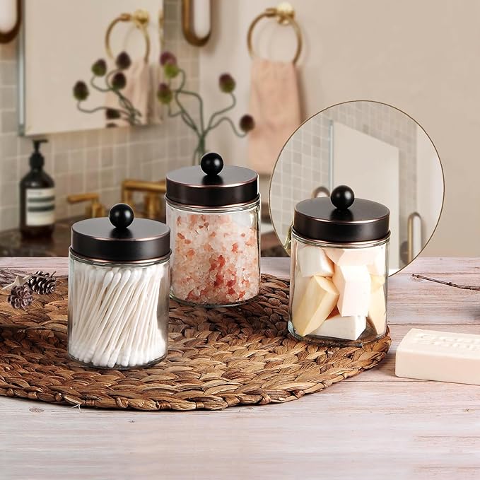 Apothecary Jar Canisters Bathroom Vanity Organizer - Image 3