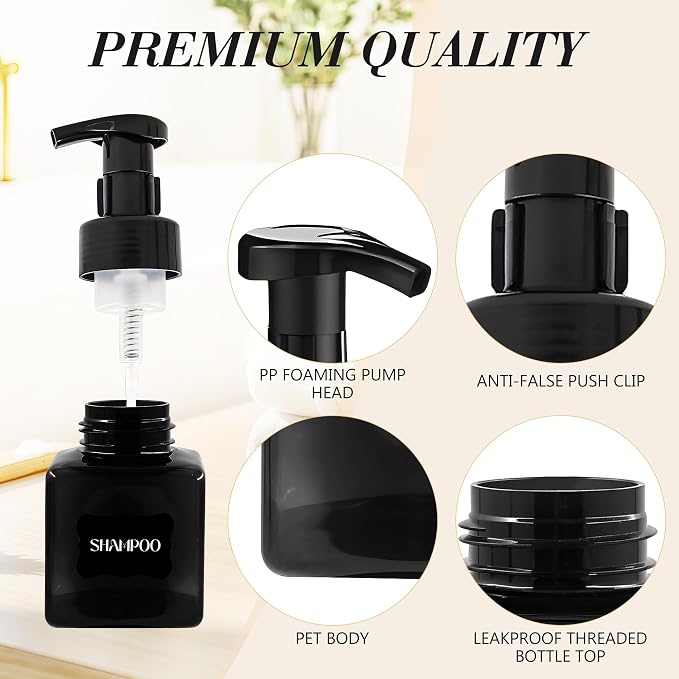 8.5 oz Foaming Soap Dispenser Plastic Foaming Pump Bottle, Refillable Dispenser - Image 5