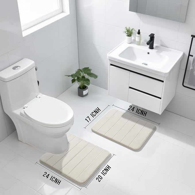 Yimobra U-Shaped Toilet Bath Mat Set 2 Piece - Image 2