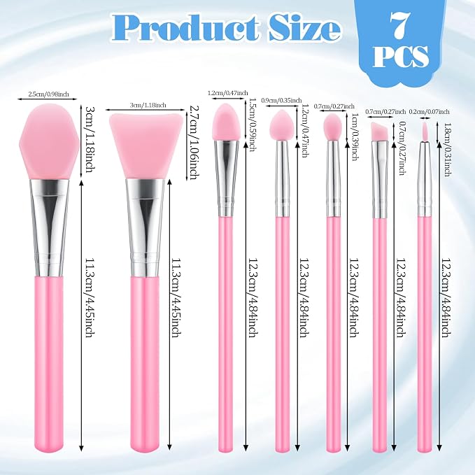 7PCS Silicone Brush Applicator Kit, Resin Brush Applicator UV Resin Brushes - Image 2